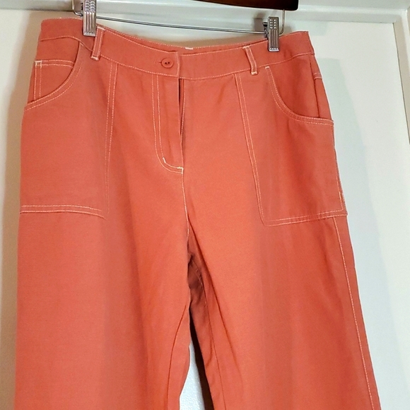 J.JILL Dusty Rose Pink Wide-Leg Linen Blend Pants - Sz 8 - Picture 2 of 7